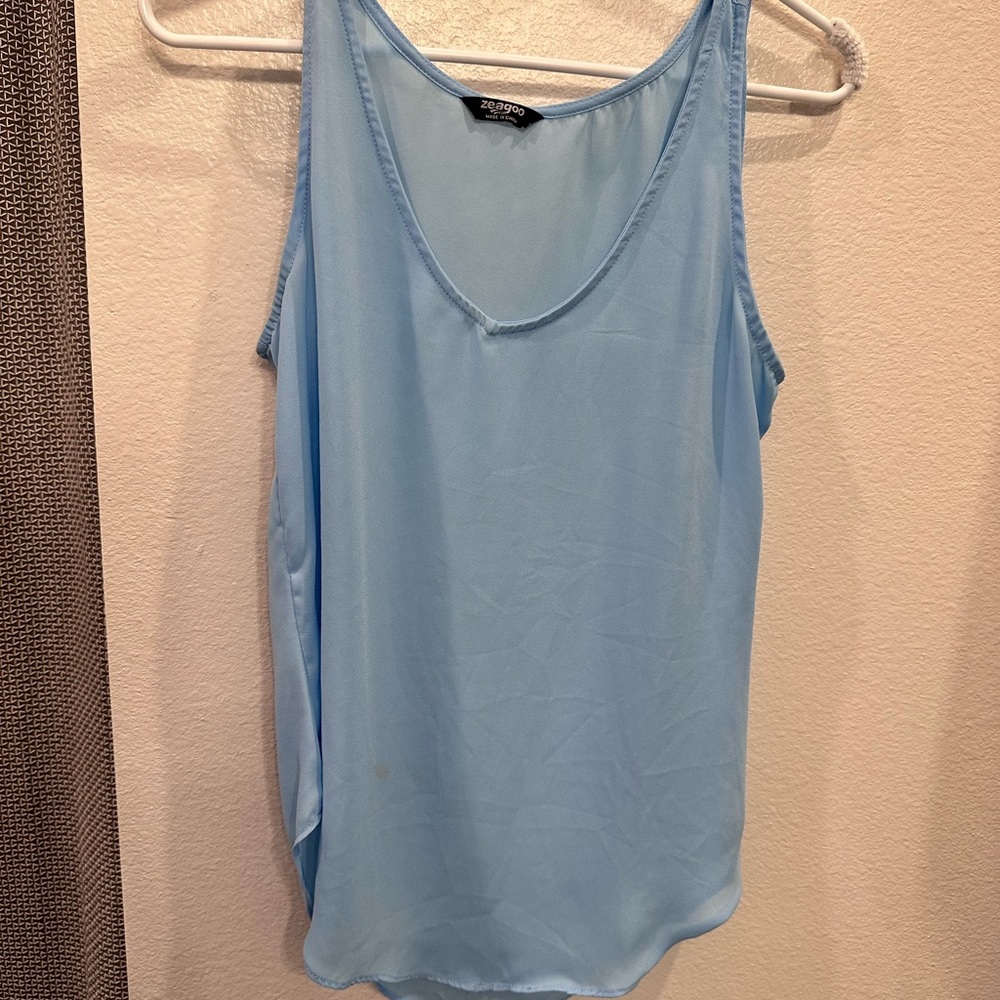 Light blue tank blouse